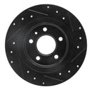 R1 11-19 Buick Verano Rear Left Drilled & Slotted Black Brake Rotor
