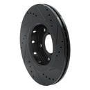 R1 09-15 Mitsubishi Lancer Front Left Drilled & Slotted Black Brake Rotor