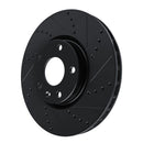 R1 14-19 Chevrolet Corvette Front Right Drilled & Slotted Black Brake Rotor