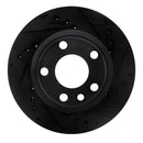 R1 92-95 Volkswagen EuroVan Front Right Drilled & Slotted Black Brake Rotor