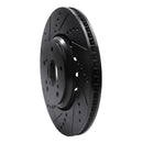 R1 17-20 Honda Civic Front & Rear Drilled & Slotted Black Brake Rotor Set