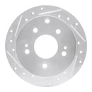 R1 04-12 Mitsubishi Eclipse Rear Left Drilled & Slotted Silver Brake Rotor
