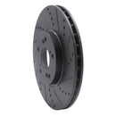 R1 04-08 Acura TL Front Right Drilled & Slotted Black Brake Rotor