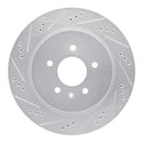 R1 05-11 Cadillac CTS Rear Left Drilled & Slotted Silver Brake Rotor