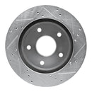 R1 00-01 Dodge Ram 1500 Pickup Front Left Drilled & Slotted Silver Brake Rotor