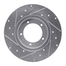 R1 74-99 Land Rover Defender 110 Front Right Drilled & Slotted Silver Brake Rotor