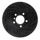 R1 11-16 Mini Cooper Paceman Front Left Drilled & Slotted Black Brake Rotor