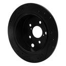 R1 12-23 Subaru XV Crosstrek Rear Drilled & Slotted Black Brake Rotor Set