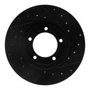 R1 79-83 Toyota Pickup Front Left Drilled & Slotted Black Brake Rotor