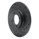 R1 81-84 Toyota STARLET Front Right Drilled & Slotted Black Brake Rotor