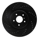 R1 09-24 Infiniti M56 Front & Rear Drilled & Slotted Black Brake Rotor Set