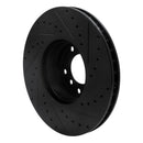 R1 00-03 BMW 540I Front Left Drilled & Slotted Black Brake Rotor