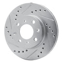 R1 84-90 Honda Accord Sedan Front Left Drilled & Slotted Silver Brake Rotor