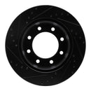 R1 05-12 Ford F-350 Super Duty 4WD Rear Right Drilled & Slotted Black Brake Rotor