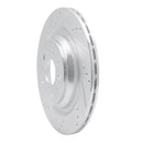 R1 17-25 Tesla Model 3 Rear Left Drilled & Slotted Silver Brake Rotor
