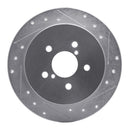R1 05-09 Subaru Outback Rear Right Drilled & Slotted Silver Brake Rotor