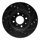 R1 15-20 Honda Fit (USA/Canada) Front Left Drilled & Slotted Black Brake Rotor