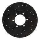 R1 78-82 Nissan 720 DATSUN Front Left Drilled & Slotted Black Brake Rotor