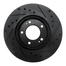 R1 83-89 Chrysler Conquest Front Left Drilled & Slotted Black Brake Rotor