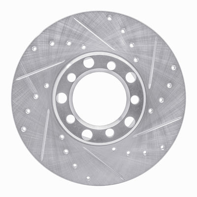R1 73-85 Mercedes-Benz 300D Front Right Drilled & Slotted Silver Brake Rotor