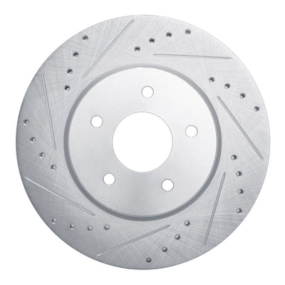 R1 19-24 Infiniti QX50 Rear Left Drilled & Slotted Silver Brake Rotor