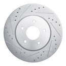 R1 19-24 Infiniti QX50 Rear Left Drilled & Slotted Silver Brake Rotor