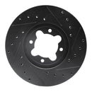 R1 82-85 Toyota Celica Front Left Drilled & Slotted Black Brake Rotor