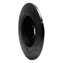 R1 91-01 BMW 740IL Rear Left Drilled & Slotted Black Brake Rotor
