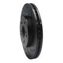 R1 07-16 Acura RDX Front Right Drilled & Slotted Black Brake Rotor