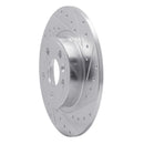 R1 15-20 Jaguar E-Pace Rear Right Drilled & Slotted Silver Brake Rotor