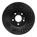 R1 98-05 Mercedes-Benz ML320 Front Left Drilled & Slotted Black Brake Rotor