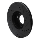R1 93-06 Infiniti G20 Front Left Drilled & Slotted Black Brake Rotor