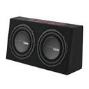 DS18 Dual 10in Shallow Enclosure w/ Subwoofer 350 Watts RMS Sealed Black Carpet