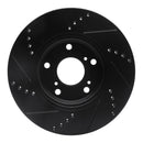 R1 16-21 Honda Civic Front Drilled & Slotted Black Brake Rotor Set w/Optimum OE Pads and Hardware