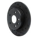 R1 16-23 Chevrolet Cruze Rear Right Drilled & Slotted Black Brake Rotor