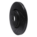 R1 14-18 Ford Focus ST Front Left Drilled & Slotted Black Brake Rotor