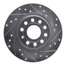 R1 05-18 Audi A3 Quattro Rear Drilled & Slotted Silver Brake Rotor Set
