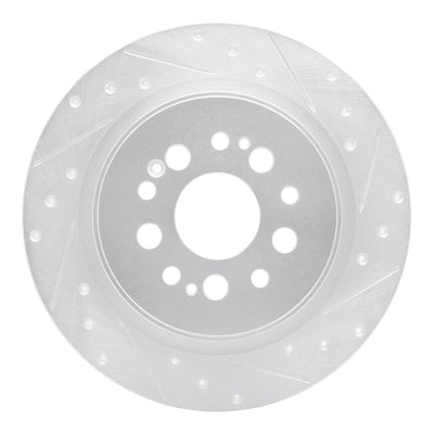 R1 17-25 Acura RDX Rear Right Drilled & Slotted Silver Brake Rotor