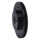 R1 87-91 Toyota Camry Front Left Drilled & Slotted Black Brake Rotor