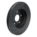 R1 04-14 Acura TSX Front Right Drilled & Slotted Black Brake Rotor