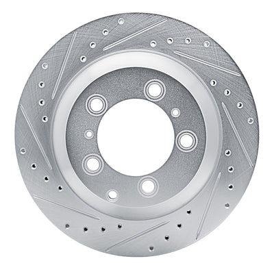 R1 19-23 Porsche CAYENNE Rear Left Drilled & Slotted Silver Brake Rotor
