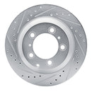 R1 19-23 Porsche CAYENNE Rear Left Drilled & Slotted Silver Brake Rotor