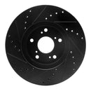R1 04-14 Acura TSX Front Right Drilled & Slotted Black Brake Rotor