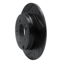 R1 05-20 Hyundai Azera Rear Left Drilled & Slotted Black Brake Rotor