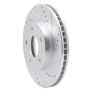 R1 97-05 Chevrolet Classic Front Right Drilled & Slotted Silver Brake Rotor