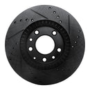R1 06-15 Mazda MX-5 Miata Front Left Drilled & Slotted Black Brake Rotor