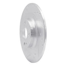 R1 2016-2025 Fiat 124 Spider Rear Left Drilled & Slotted Silver Brake Rotor