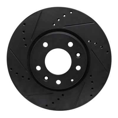 R1 07-12 Mazda CX-7 Front Left Drilled & Slotted Black Brake Rotor