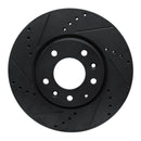 R1 07-12 Mazda CX-7 Front Left Drilled & Slotted Black Brake Rotor