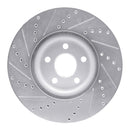 R1 17-20 Lincoln MKZ Front Right Drilled & Slotted Silver Brake Rotor